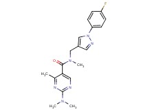 2-(dimethylamino)-N-{[1-(4-fluorophenyl)-1H-pyrazol-4-yl]methyl}-N,4-dimethyl-5-pyrimidinecarboxamide