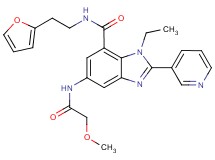 1-ethyl-N-[2-(2-furyl)ethyl]-5-[(methoxyacetyl)amino]-2-(3-pyridinyl)-1H-benzimidazole-7-carboxamide