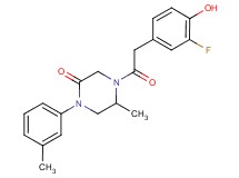 4-[(3-fluoro-4-hydroxyphenyl)acetyl]-5-methyl-1-(3-methylphenyl)-2-piperazinone