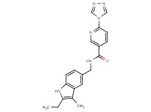 N-[(2-ethyl-3-methyl-1H-indol-5-yl)methyl]-6-(4H-1,2,4-triazol-4-yl)nicotinamide