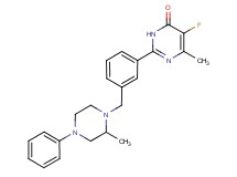 5-fluoro-6-methyl-2-{3-[(2-methyl-4-phenylpiperazin-1-yl)methyl]phenyl}pyrimidin-4(3H)-one