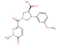 (3S*,4R*)-4-(3-methoxyphenyl)-1-[(1-methyl-6-oxo-1,6-dihydropyridazin-3-yl)carbonyl]pyrrolidine-3-carboxylic acid