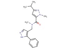 3-isopropyl-N,1-dimethyl-N-[(5-phenyl-1H-pyrazol-4-yl)methyl]-1H-pyrazole-5-carboxamide