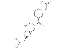 1-(2-amino-2-oxoethyl)-N-ethyl-N-[(5-isobutyl-1,2,4-oxadiazol-3-yl)methyl]piperidine-3-carboxamide