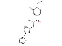 1-ethyl-N-methyl-2-oxo-N-{[3-(2-thienyl)-1H-pyrazol-5-yl]methyl}-1,2-dihydropyridine-4-carboxamide