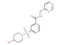 3-[(4-hydroxypiperidin-1-yl)sulfonyl]-N-(pyrimidin-4-ylmethyl)benzamide