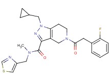 1-(cyclopropylmethyl)-5-[(2-fluorophenyl)acetyl]-N-methyl-N-(1,3-thiazol-4-ylmethyl)-4,5,6,7-tetrahydro-1H-pyrazolo[4,3-c]pyridine-3-carboxamide