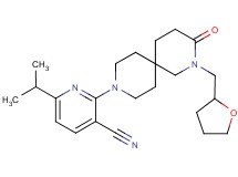 6-isopropyl-2-[3-oxo-2-(tetrahydrofuran-2-ylmethyl)-2,9-diazaspiro[5.5]undec-9-yl]nicotinonitrile