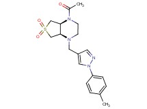 (4aR*,7aS*)-1-acetyl-4-{[1-(4-methylphenyl)-1H-pyrazol-4-yl]methyl}octahydrothieno[3,4-b]pyrazine 6,6-dioxide