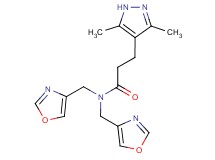 3-(3,5-dimethyl-1H-pyrazol-4-yl)-N,N-bis(1,3-oxazol-4-ylmethyl)propanamide