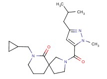 7-(cyclopropylmethyl)-2-[(3-isobutyl-1-methyl-1H-pyrazol-5-yl)carbonyl]-2,7-diazaspiro[4.5]decan-6-one