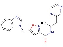 5-(1H-benzimidazol-1-ylmethyl)-N-(1-methyl-2-pyrazin-2-ylethyl)isoxazole-3-carboxamide