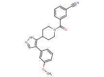 3-({4-[4-(3-methoxyphenyl)-1H-pyrazol-5-yl]piperidin-1-yl}carbonyl)benzonitrile