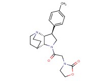 3-{2-[(2R*,3S*,6R*)-3-(4-methylphenyl)-1,5-diazatricyclo[5.2.2.0~2,6~]undec-5-yl]-2-oxoethyl}-1,3-oxazolidin-2-one