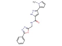 3-(1-methyl-1H-pyrrol-2-yl)-N-[(5-phenyl-1,3,4-oxadiazol-2-yl)methyl]-1H-pyrazole-5-carboxamide