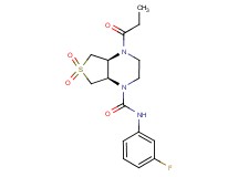 (4aS*,7aR*)-N-(3-fluorophenyl)-4-propionylhexahydrothieno[3,4-b]pyrazine-1(2H)-carboxamide 6,6-dioxide
