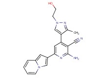 2-amino-4-[1-(2-hydroxyethyl)-3-methyl-1H-pyrazol-4-yl]-6-indolizin-2-ylnicotinonitrile