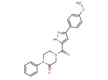 4-{[3-(4-methoxyphenyl)-1H-pyrazol-5-yl]carbonyl}-1-phenyl-2-piperazinone
