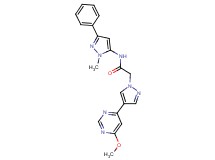2-[4-(6-methoxypyrimidin-4-yl)-1H-pyrazol-1-yl]-N-(1-methyl-3-phenyl-1H-pyrazol-5-yl)acetamide