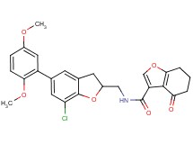 N-{[7-chloro-5-(2,5-dimethoxyphenyl)-2,3-dihydro-1-benzofuran-2-yl]methyl}-4-oxo-4,5,6,7-tetrahydro-1-benzofuran-3-carboxamide