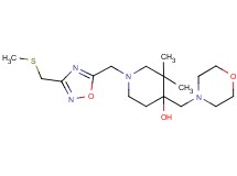3,3-dimethyl-1-({3-[(methylthio)methyl]-1,2,4-oxadiazol-5-yl}methyl)-4-(morpholin-4-ylmethyl)piperidin-4-ol