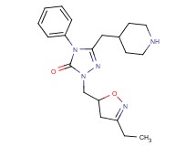 2-[(3-ethyl-4,5-dihydro-5-isoxazolyl)methyl]-4-phenyl-5-(4-piperidinylmethyl)-2,4-dihydro-3H-1,2,4-triazol-3-one hydrochloride