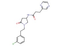 N-{1-[2-(3-chlorophenyl)ethyl]-5-oxo-3-pyrrolidinyl}-3-(2-pyrazinyl)propanamide