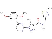 1-[4-(2,5-dimethoxyphenyl)-2-pyrimidinyl]-N,5-dimethyl-N-[(2-methyl-1,3-thiazol-4-yl)methyl]-1H-pyrazole-4-carboxamide