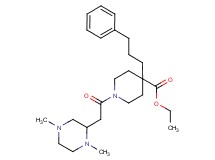 ethyl 1-[(1,4-dimethyl-2-piperazinyl)acetyl]-4-(3-phenylpropyl)-4-piperidinecarboxylate