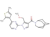 4-{[1-[4-(2,5-dimethyl-3-thienyl)-2-pyrimidinyl]-5-(methoxymethyl)-1H-pyrazol-4-yl]carbonyl}-4-azatricyclo[4.3.1.1~3,8~]undecane