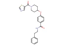 N-(2-phenylethyl)-4-{[1-(1,3-thiazol-5-ylcarbonyl)-4-piperidinyl]oxy}benzamide