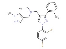 N-{[1-(2,4-difluorophenyl)-3-(2-methylphenyl)-1H-pyrazol-4-yl]methyl}-N-[(1-methyl-1H-pyrazol-4-yl)methyl]ethanamine