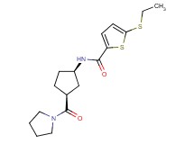 5-(ethylthio)-N-[(1R*,3S*)-3-(1-pyrrolidinylcarbonyl)cyclopentyl]-2-thiophenecarboxamide