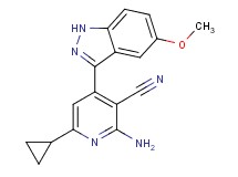 2-amino-6-cyclopropyl-4-(5-methoxy-1H-indazol-3-yl)nicotinonitrile