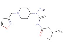N-{1-[1-(3-isoxazolylmethyl)-4-piperidinyl]-1H-pyrazol-5-yl}-3-methylbutanamide