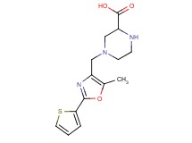 4-{[5-methyl-2-(2-thienyl)-1,3-oxazol-4-yl]methyl}piperazine-2-carboxylic acid