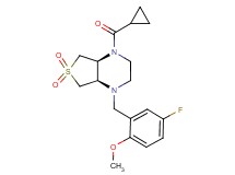(4aR*,7aS*)-1-(cyclopropylcarbonyl)-4-(5-fluoro-2-methoxybenzyl)octahydrothieno[3,4-b]pyrazine 6,6-dioxide