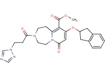 methyl 9-(2,3-dihydro-1H-inden-2-yloxy)-7-oxo-3-[3-(1H-1,2,4-triazol-1-yl)propanoyl]-1,2,3,4,5,7-hexahydropyrido[1,2-d][1,4]diazepine-10-carboxylate