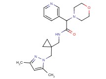 N-({1-[(3,5-dimethyl-1H-pyrazol-1-yl)methyl]cyclopropyl}methyl)-2-morpholin-4-yl-2-pyridin-3-ylacetamide