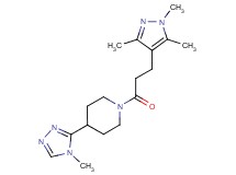 4-(4-methyl-4H-1,2,4-triazol-3-yl)-1-[3-(1,3,5-trimethyl-1H-pyrazol-4-yl)propanoyl]piperidine