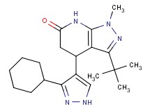 3-tert-butyl-4-(3-cyclohexyl-1H-pyrazol-4-yl)-1-methyl-1,4,5,7-tetrahydro-6H-pyrazolo[3,4-b]pyridin-6-one