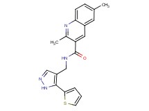 2,6-dimethyl-N-{[5-(2-thienyl)-1H-pyrazol-4-yl]methyl}quinoline-3-carboxamide