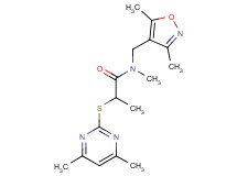 N-[(3,5-dimethylisoxazol-4-yl)methyl]-2-[(4,6-dimethylpyrimidin-2-yl)thio]-N-methylpropanamide