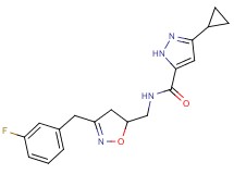3-cyclopropyl-N-{[3-(3-fluorobenzyl)-4,5-dihydro-5-isoxazolyl]methyl}-1H-pyrazole-5-carboxamide