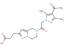 3-{5-[(4-acetyl-3,5-dimethyl-1H-pyrazol-1-yl)acetyl]-4,5,6,7-tetrahydropyrazolo[1,5-a]pyrazin-2-yl}propanoic acid