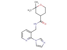 N-{[2-(1H-imidazol-1-yl)pyridin-3-yl]methyl}-2,2-dimethyltetrahydro-2H-pyran-4-carboxamide