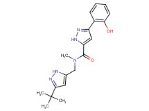 N-[(3-tert-butyl-1H-pyrazol-5-yl)methyl]-3-(2-hydroxyphenyl)-N-methyl-1H-pyrazole-5-carboxamide