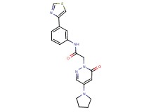 2-[6-oxo-4-(1-pyrrolidinyl)-1(6H)-pyridazinyl]-N-[3-(1,3-thiazol-4-yl)phenyl]acetamide