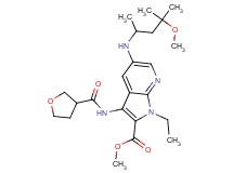 methyl 1-ethyl-5-[(3-methoxy-1,3-dimethylbutyl)amino]-3-[(tetrahydro-3-furanylcarbonyl)amino]-1H-pyrrolo[2,3-b]pyridine-2-carboxylate