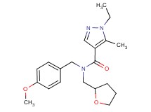 1-ethyl-N-(4-methoxybenzyl)-5-methyl-N-(tetrahydrofuran-2-ylmethyl)-1H-pyrazole-4-carboxamide